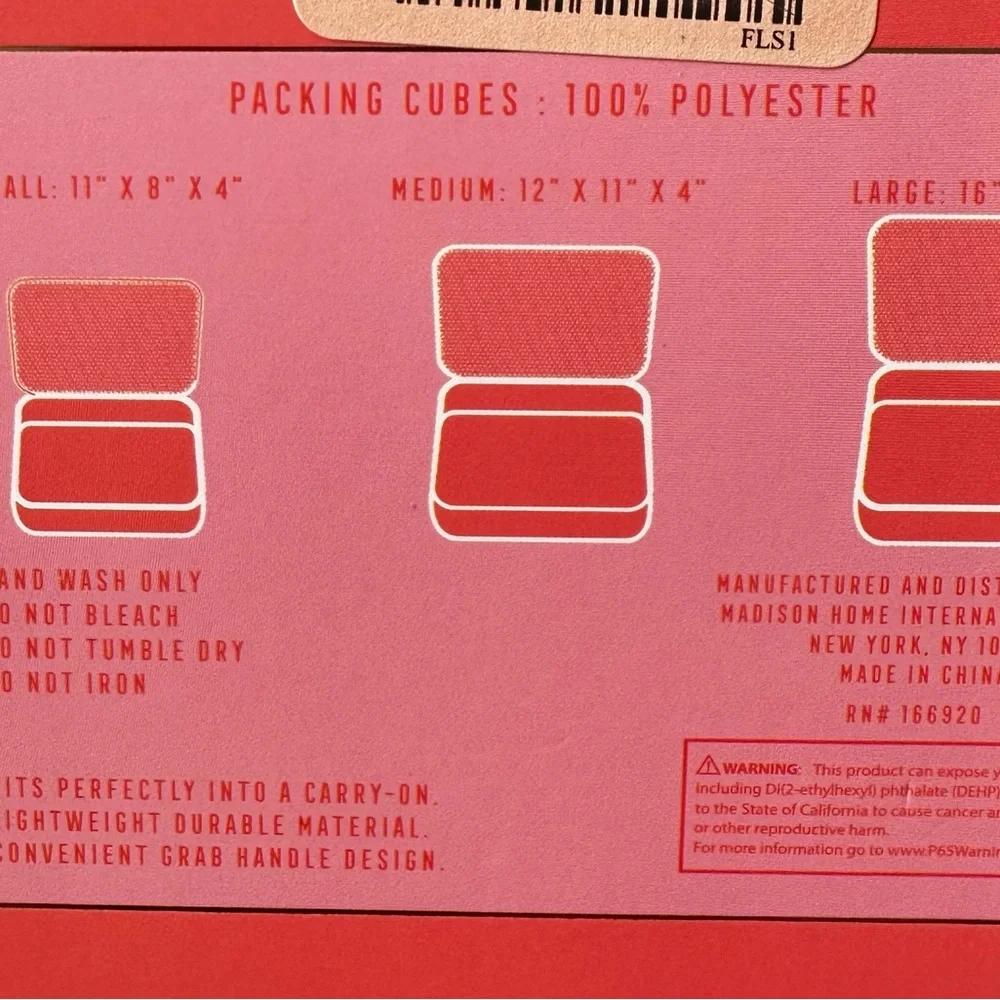 Wandering Moon Pink and multi color cocktail design Packing Cubes - Picture 3 of 3